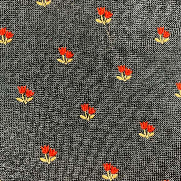 MICKY Navy Red Floral Silk Tie - Picture 2 of 6